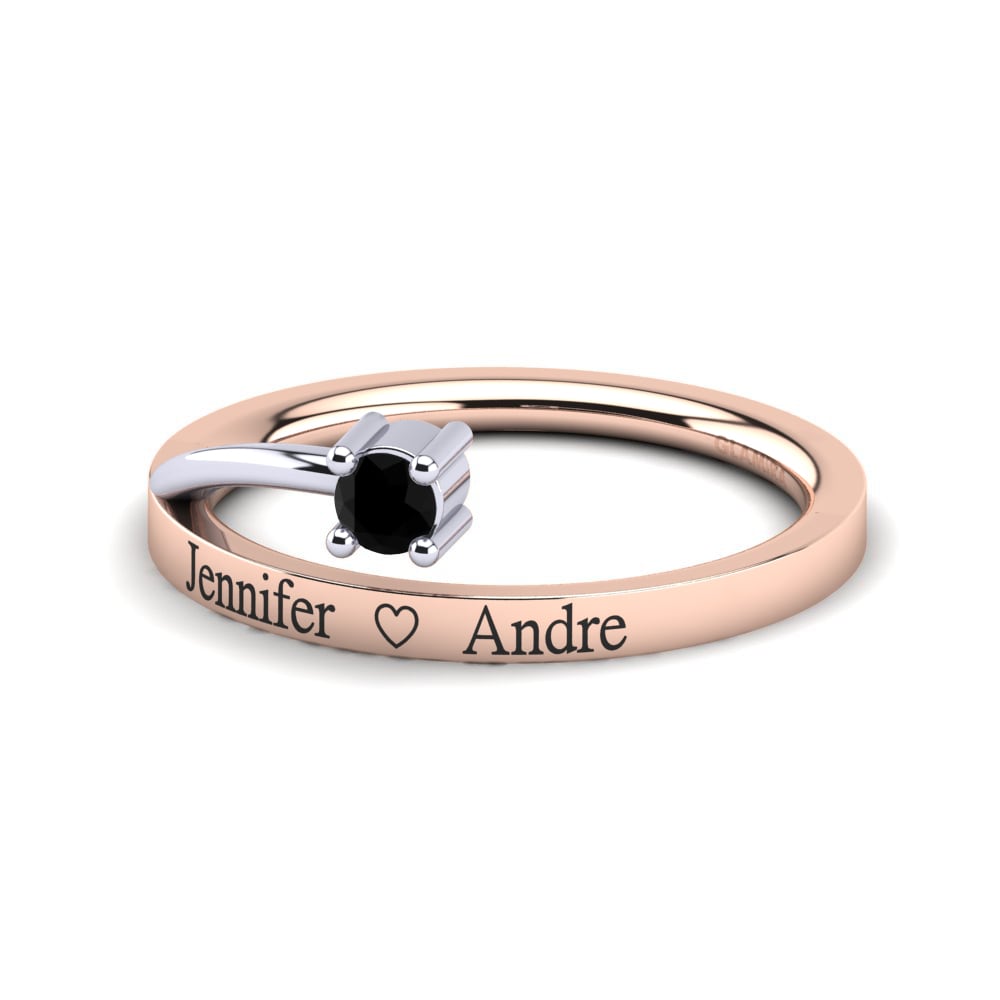 585 Rot & Weissgold Schwarzer Diamant Ringe Roassina