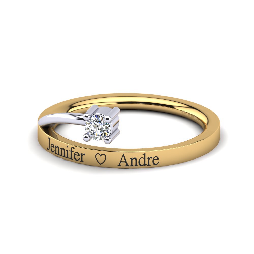 14ct Yellow & White Gold Lab Grown Diamond Ring Roassina