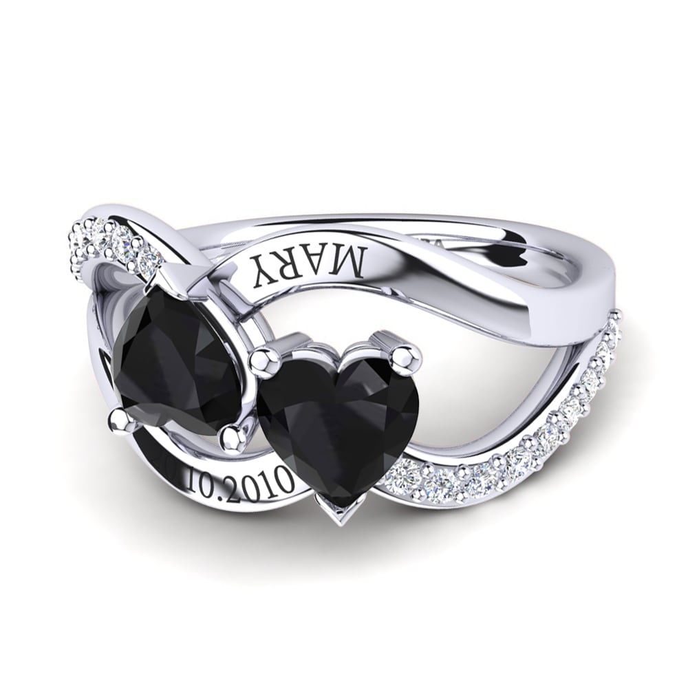 14ct White Gold Black Onyx Ring Semasia