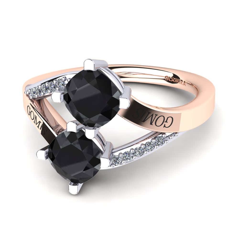 585 Rot & Weissgold Schwarzer Onyx Ringe Seneca