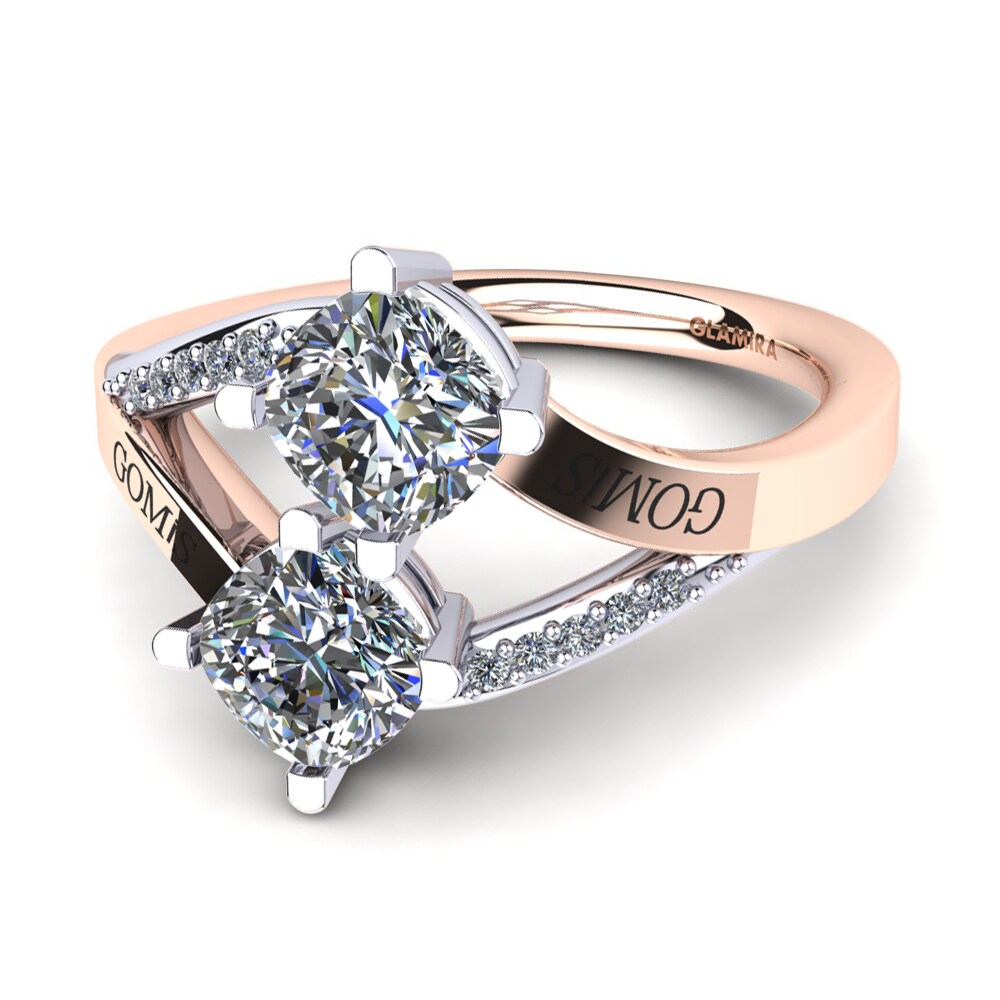 585 Rot & Weissgold Labor-gezüchteter Diamant Ringe Seneca