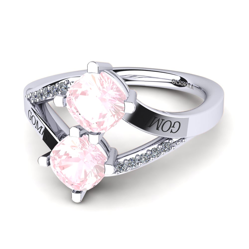 Or Blanc 9k Quartz Rose Bague Seneca