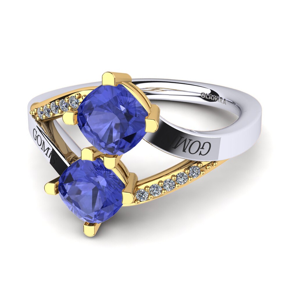 9ct White & Yellow Gold Tanzanite Ring Seneca