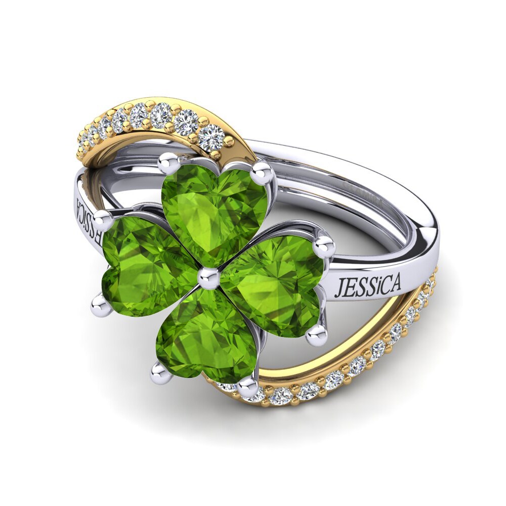 Weiss & Gelbgold 585 Peridot Ringe Shaune