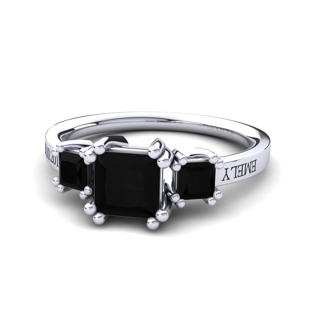 Palladium 950 Schwarzer Diamant Ringe Sheldan
