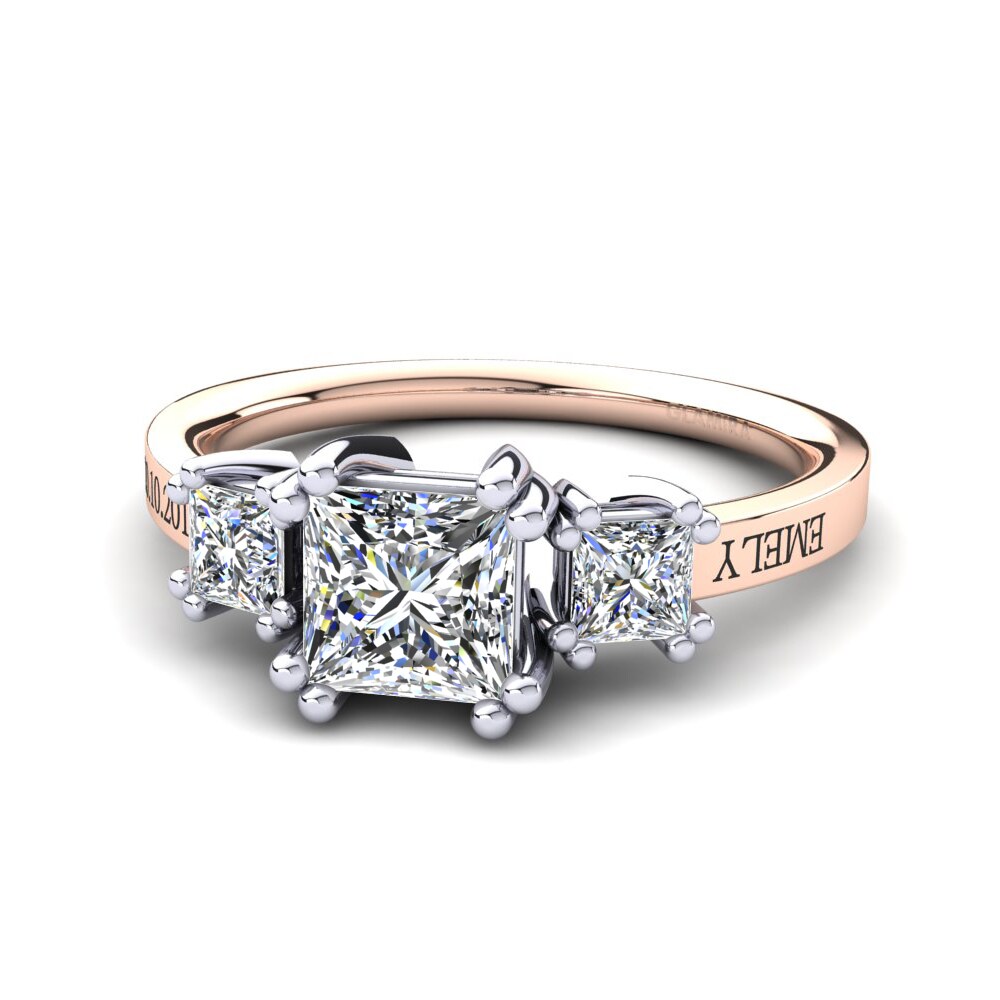 585 Rot & Weissgold Labor-gezüchteter Diamant Ringe Sheldan
