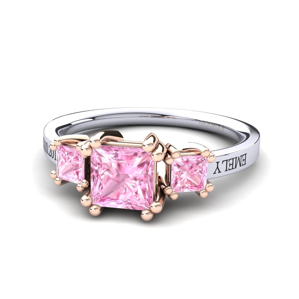 Weiss & Rotgold 585 Rosa Saphir Ringe Sheldan