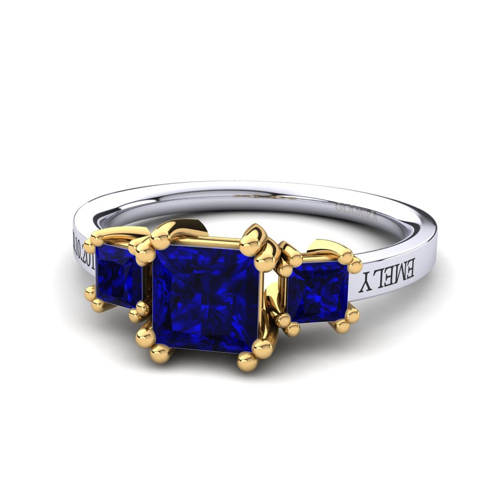 Weiss & Gelbgold 750 Saphir Ringe Sheldan