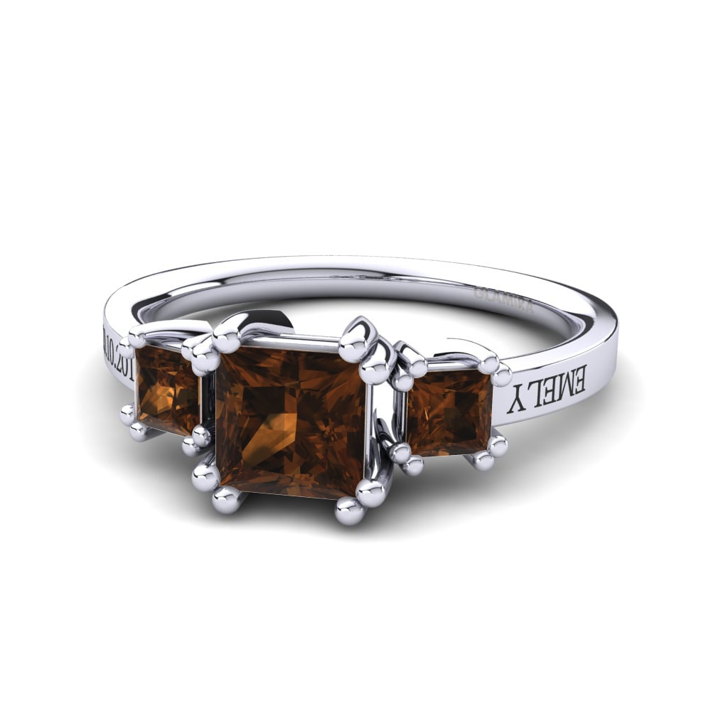 Palladium 950 Rauchquarz Ringe Sheldan