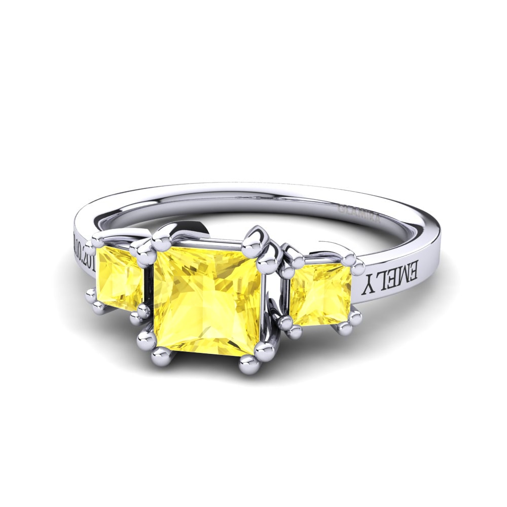 Palladium 950 Gelber Saphir Ringe Sheldan