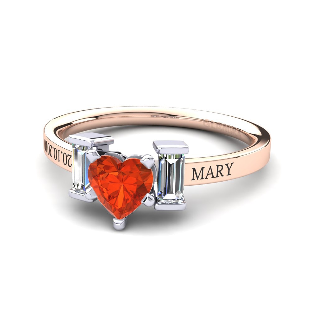 14ct Rose & White Gold Fire Opal Ring Soterios