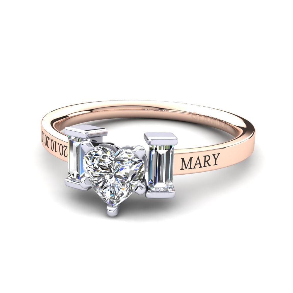 585 Rot & Weissgold Labor-gezüchteter Diamant Ringe Soterios