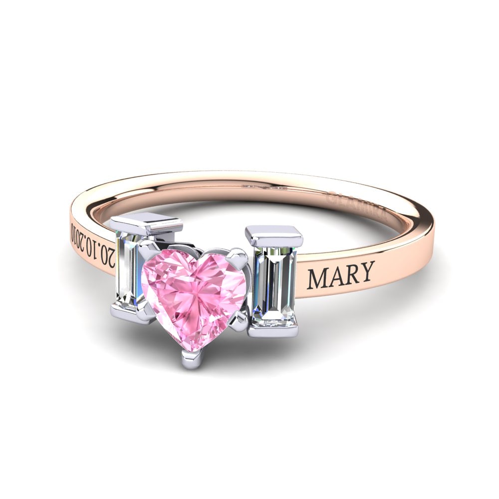 585 Rot & Weissgold Rosa Saphir Ringe Soterios