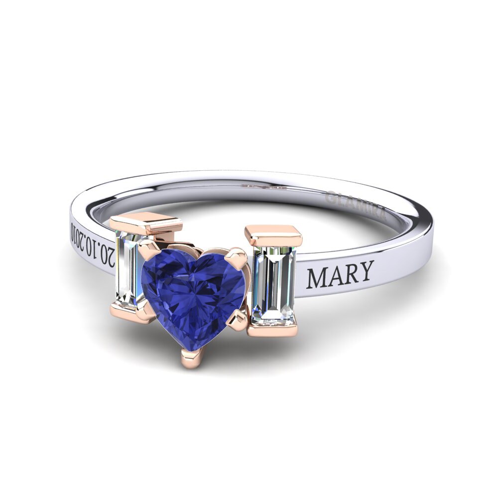 14ct White & Rose Gold Tanzanite Ring Soterios
