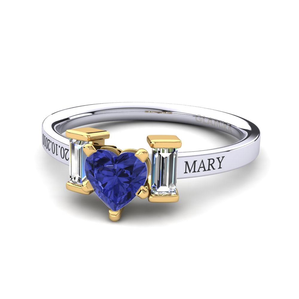 9ct White & Yellow Gold Tanzanite Ring Soterios