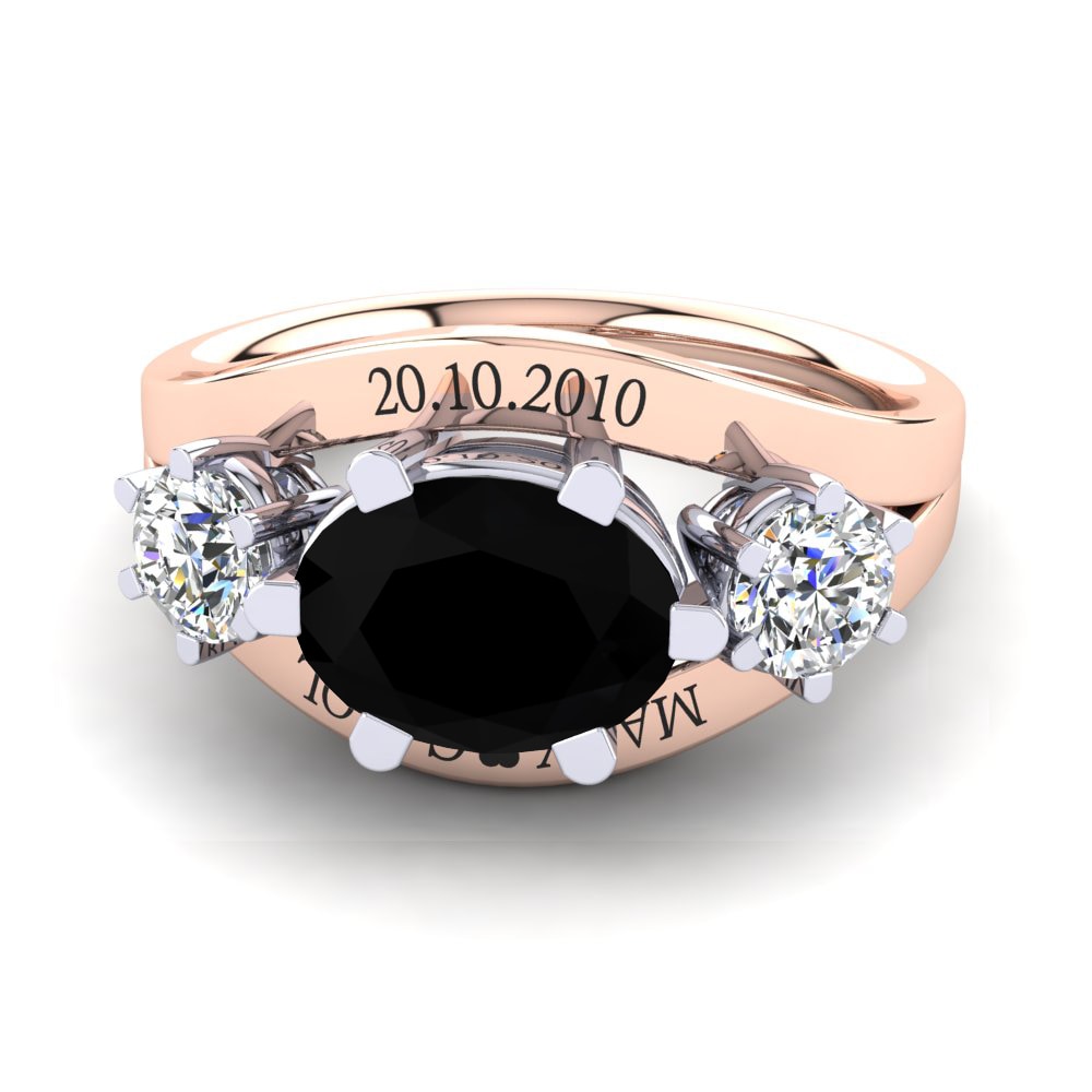 585 Rot & Weissgold Schwarzer Onyx Ringe Spencre