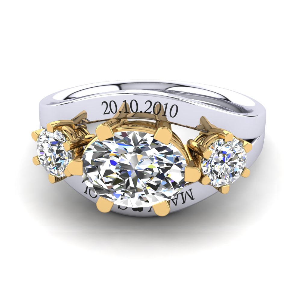 14ct White & Yellow Gold White sapphire Ring Spencre