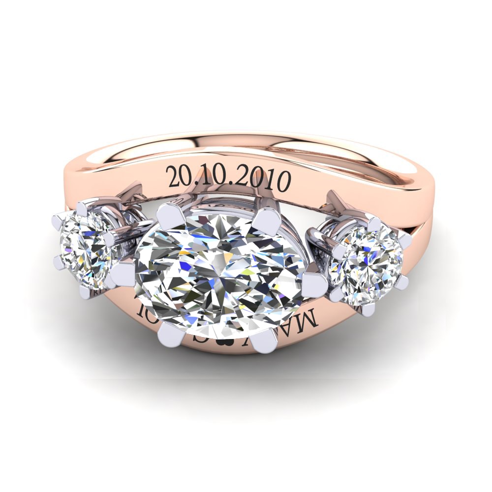 585 Rot & Weissgold Labor-gezüchteter Diamant Ringe Spencre