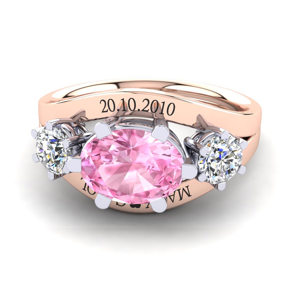 585 Rot & Weissgold Rosa Saphir Ringe Spencre