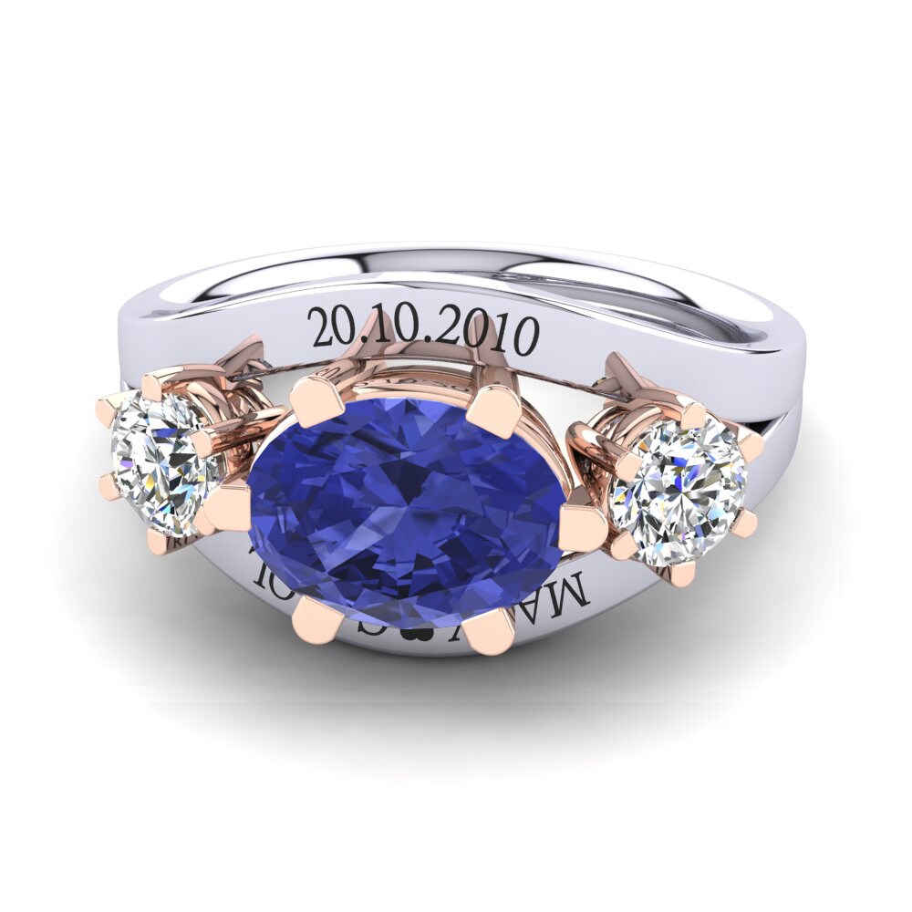 14ct White & Rose Gold Tanzanite Ring Spencre