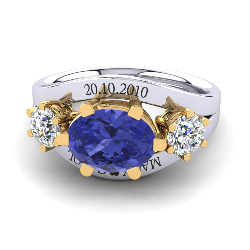 9ct White & Yellow Gold Tanzanite Ring Spencre