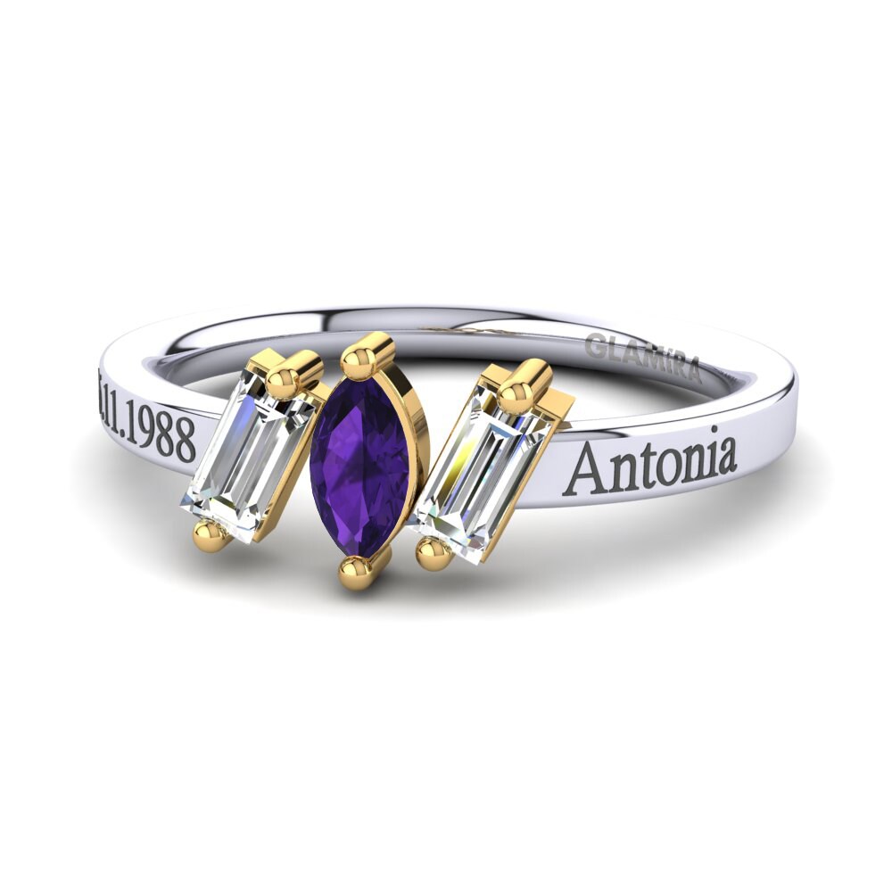Weiss & Gelbgold 585 Amethyst Ringe Tieshia
