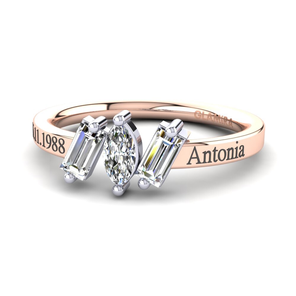 585 Rot & Weissgold Labor-gezüchteter Diamant Ringe Tieshia