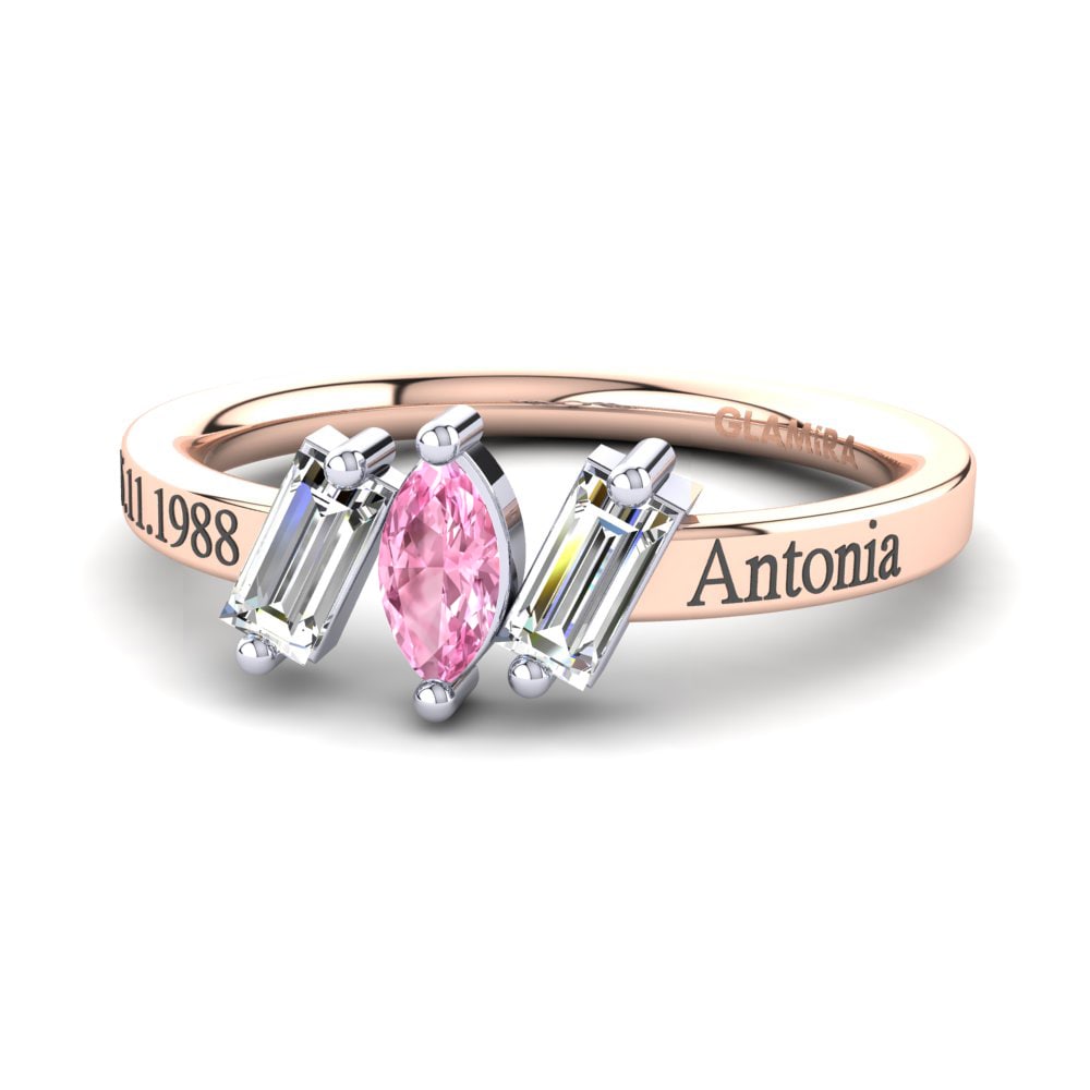 585 Rot & Weissgold Rosa Saphir Ringe Tieshia