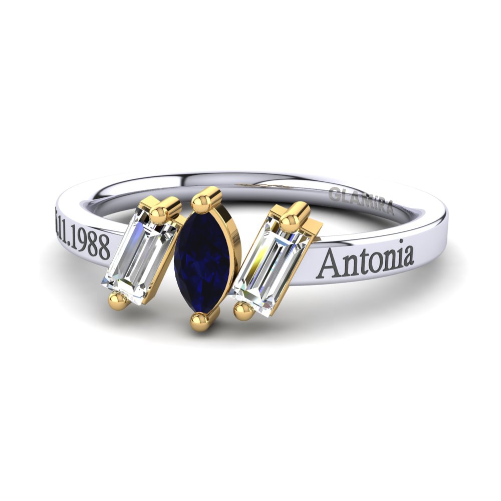 Weiss & Gelbgold 750 Saphir Ringe Tieshia