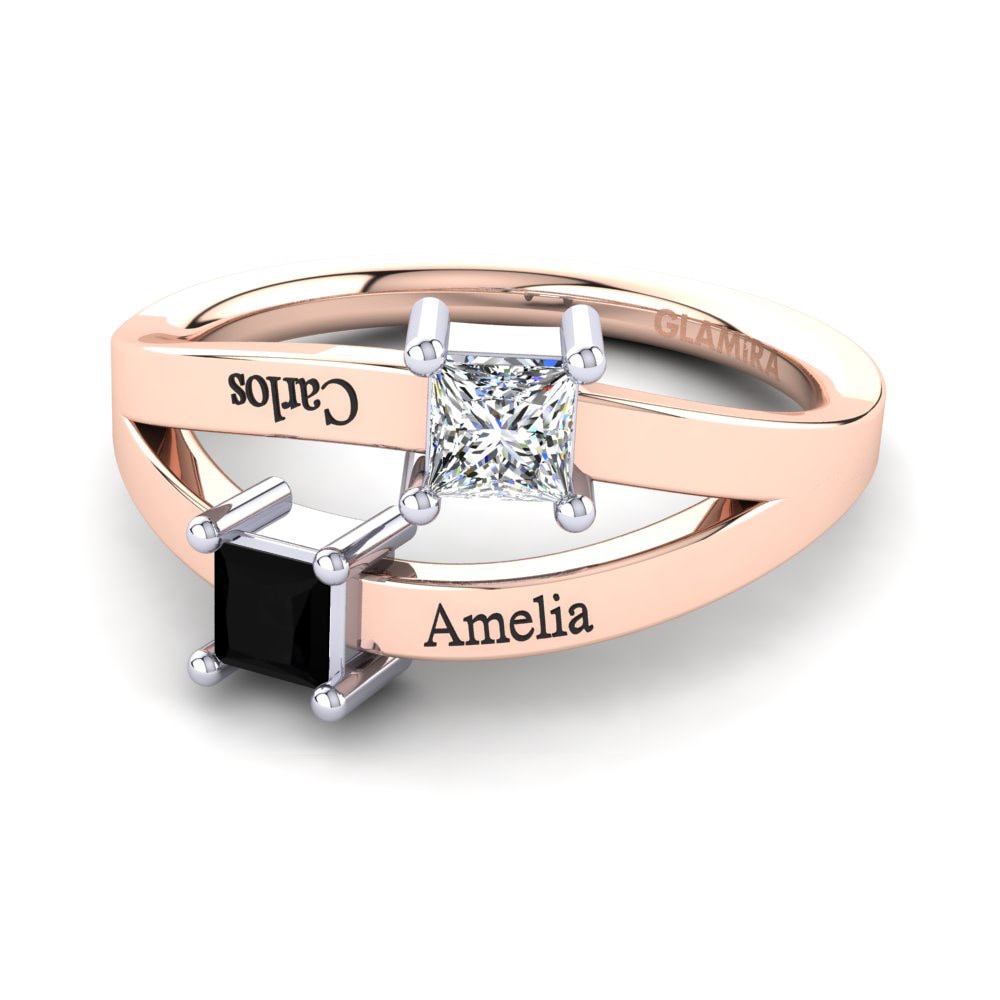 585 Rot & Weissgold Schwarzer Onyx Ringe Tishal