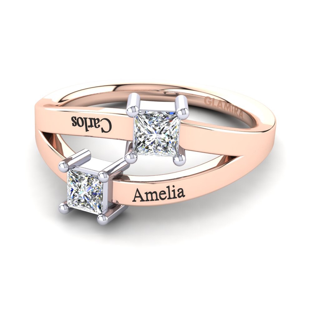 585 Rot & Weissgold Labor-gezüchteter Diamant Ringe Tishal