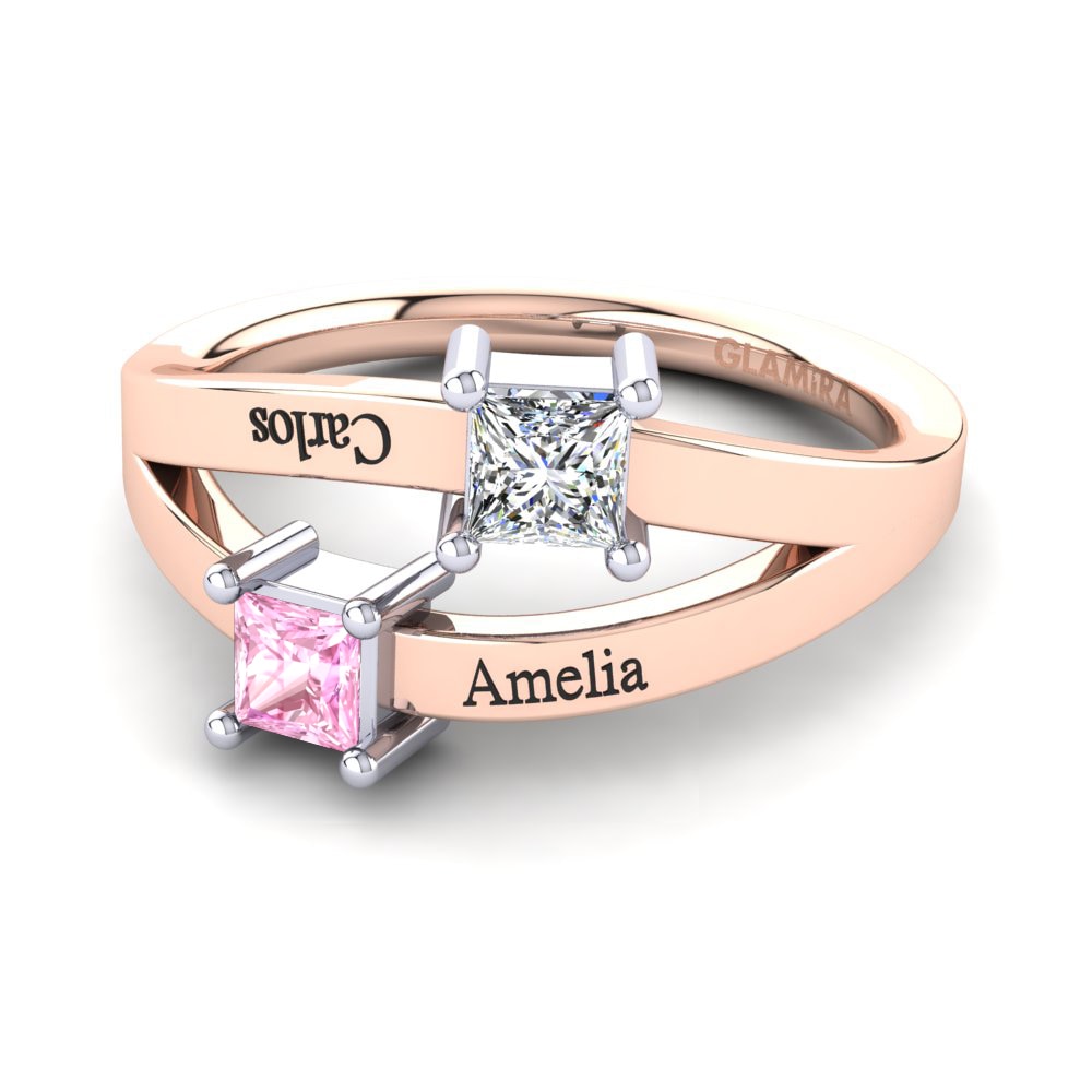 585 Rot & Weissgold Rosa Saphir Ringe Tishal