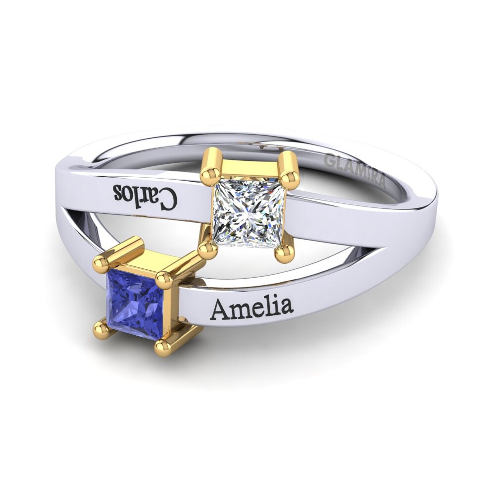 9ct White & Yellow Gold Tanzanite Ring Tishal