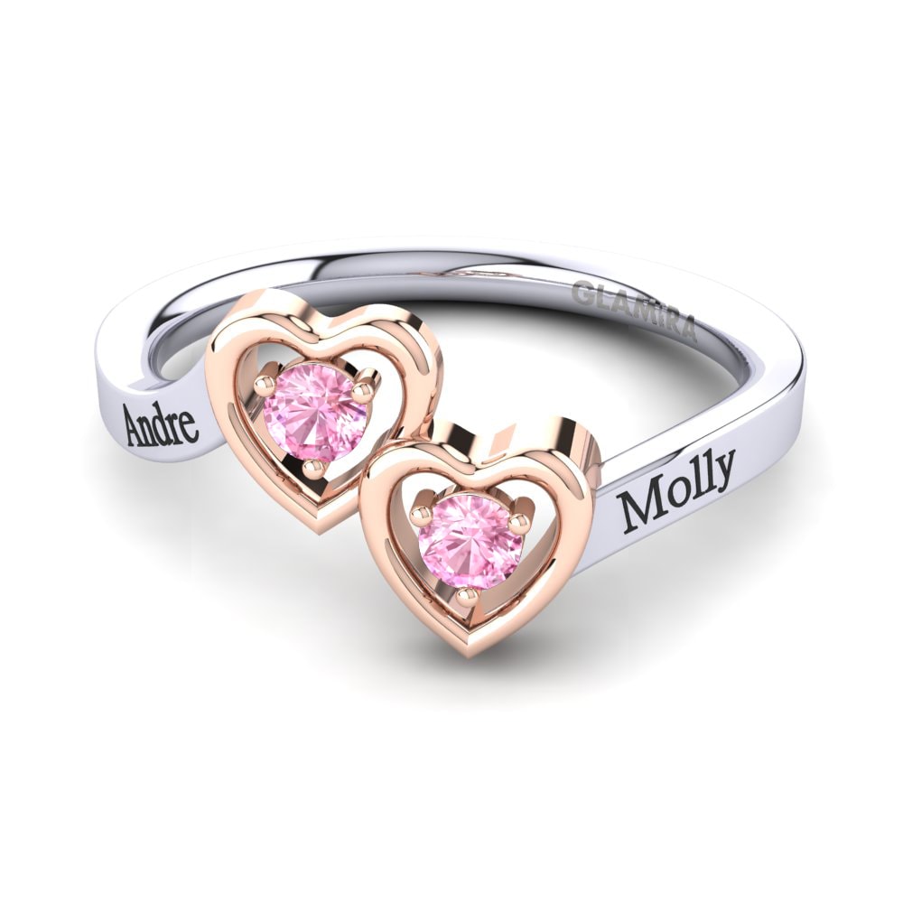 Weiss & Rotgold 585 Rosa Saphir Ringe Toinette