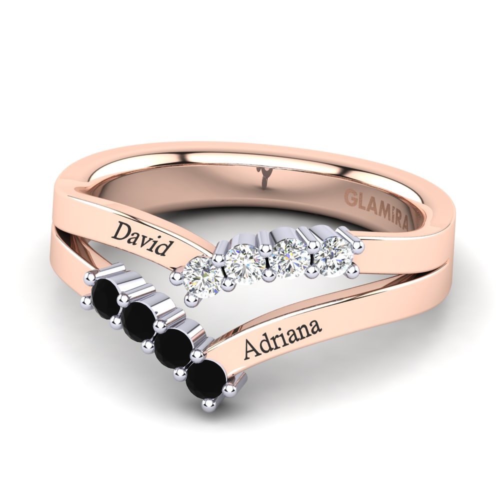 585 Rot & Weissgold Schwarzer Onyx Ringe Tonyetta