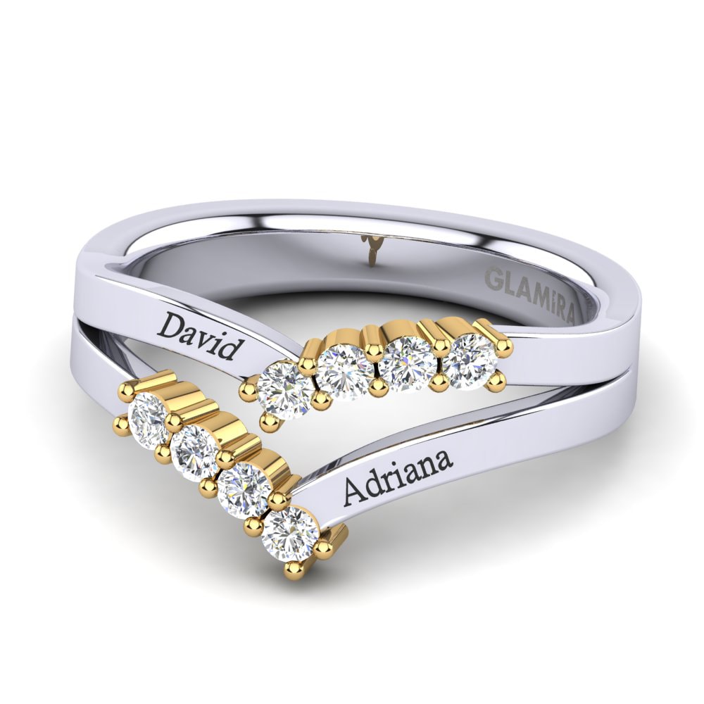 14ct White & Yellow Gold White sapphire Ring Tonyetta