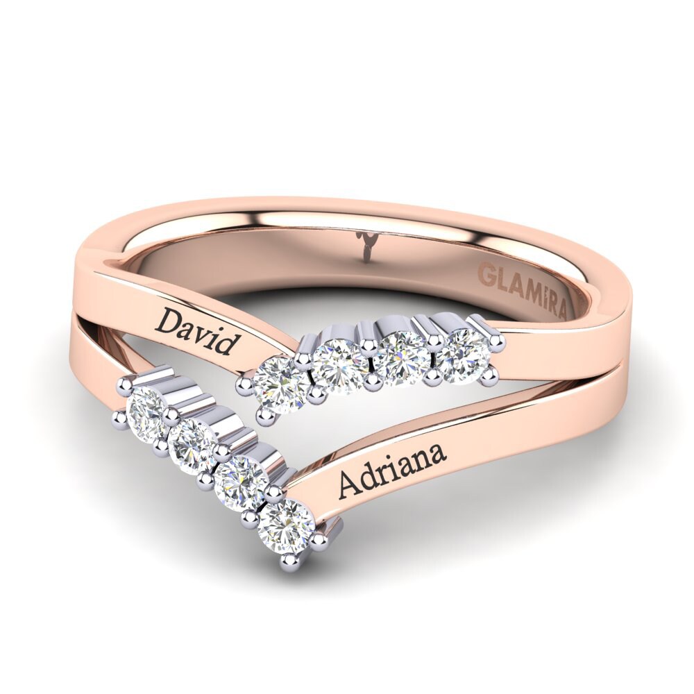 585 Rot & Weissgold Labor-gezüchteter Diamant Ringe Tonyetta