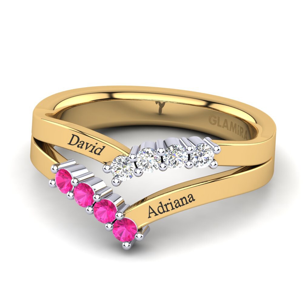 14ct Yellow & White Gold Pink Tourmaline Ring Tonyetta