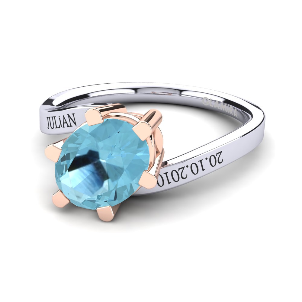 Weiss & Rotgold 585 Aquamarin Ringe Urwine