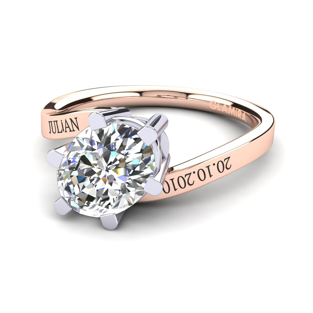 585 Rot & Weissgold Labor-gezüchteter Diamant Ringe Urwine