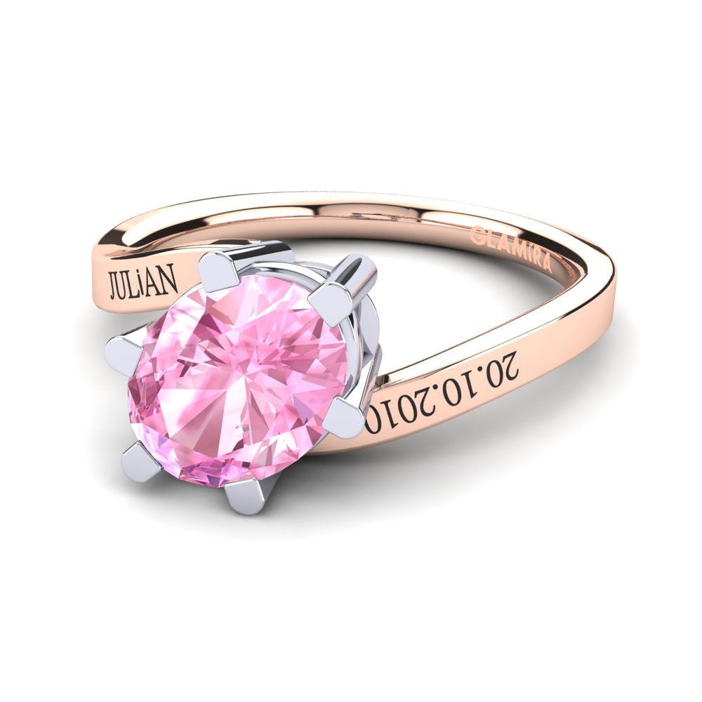 585 Rot & Weissgold Rosa Saphir Ringe Urwine