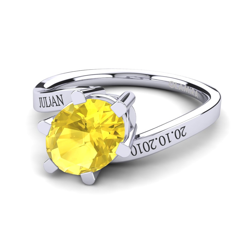 Palladium 950 Gelber Saphir Ringe Urwine