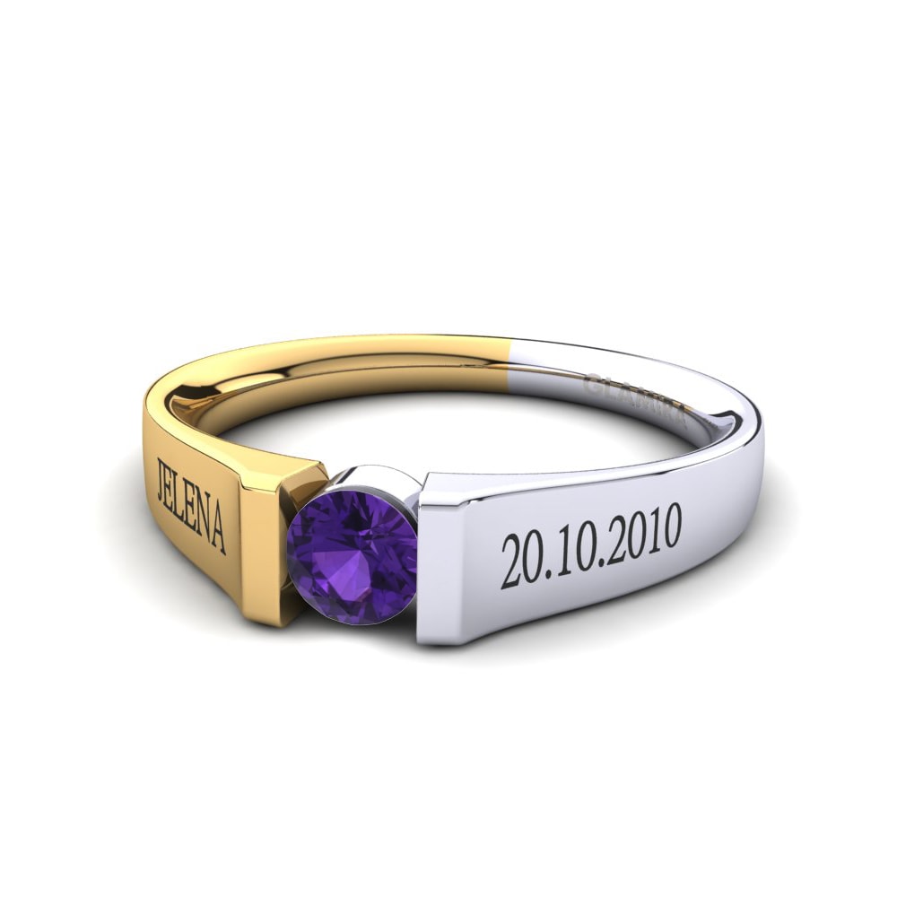 Weiss & Gelbgold 585 Amethyst Ringe Vernin