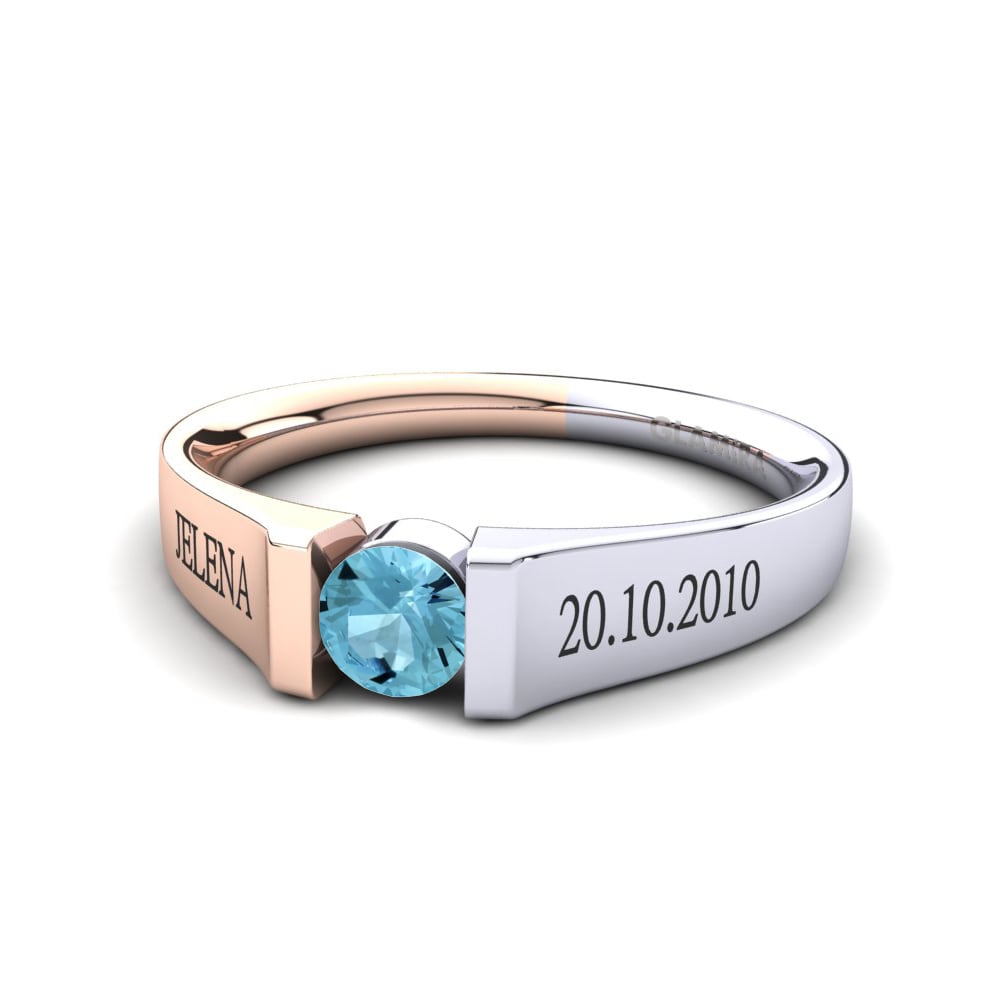 Weiss & Rotgold 585 Aquamarin Ringe Vernin