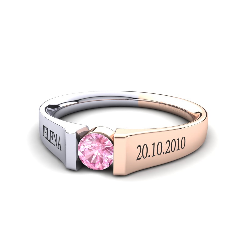 585 Rot & Weissgold Rosa Saphir Ringe Vernin