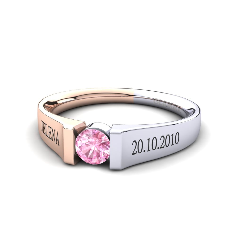 Weiss & Rotgold 585 Rosa Saphir Ringe Vernin