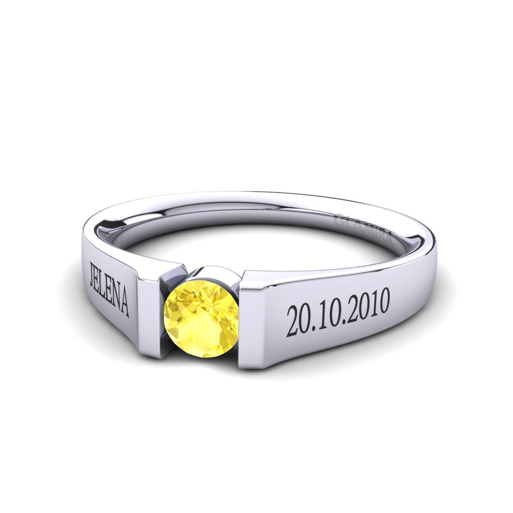 Palladium 950 Gelber Saphir Ringe Vernin
