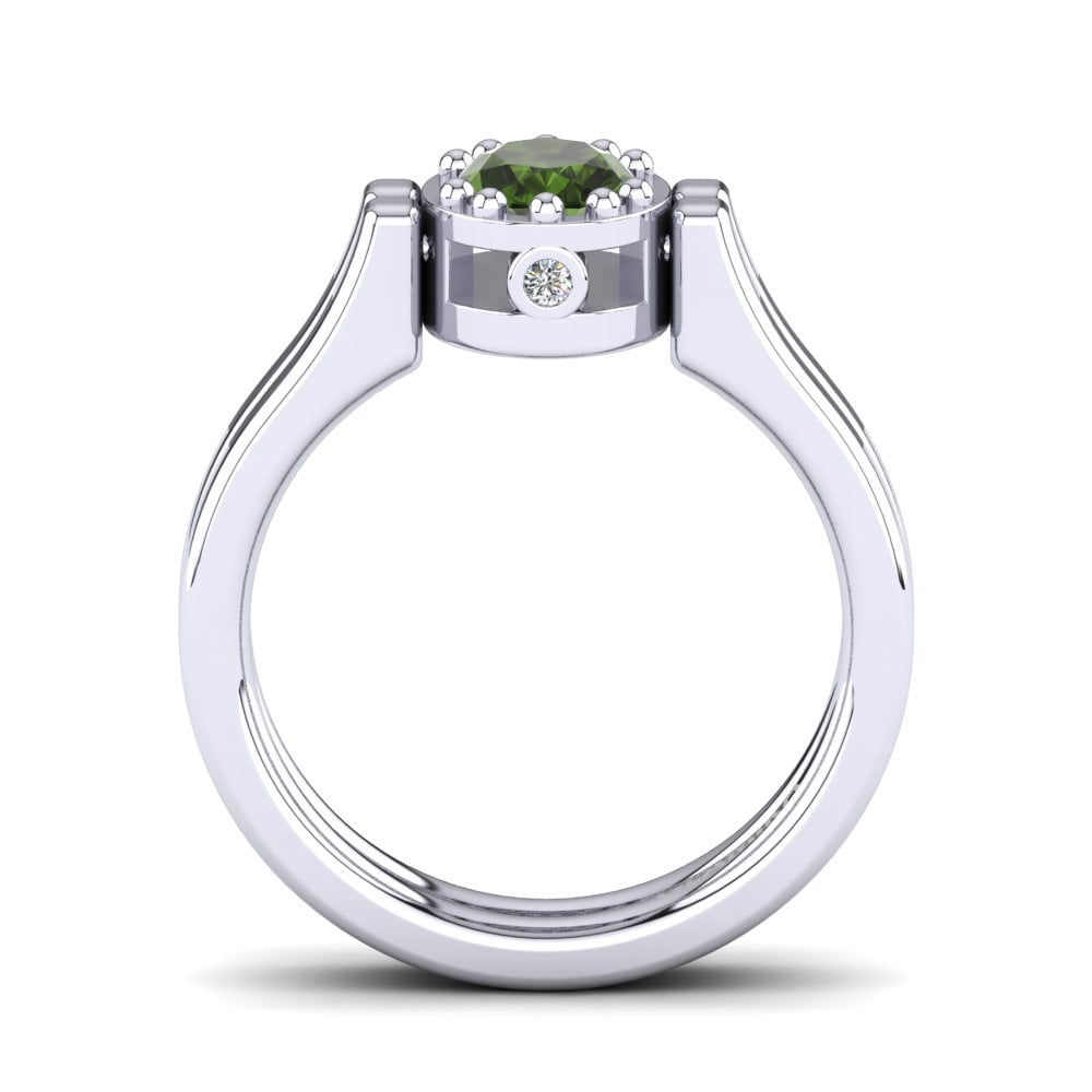 950 Platinum Green Tourmaline Ring Rudolfia
