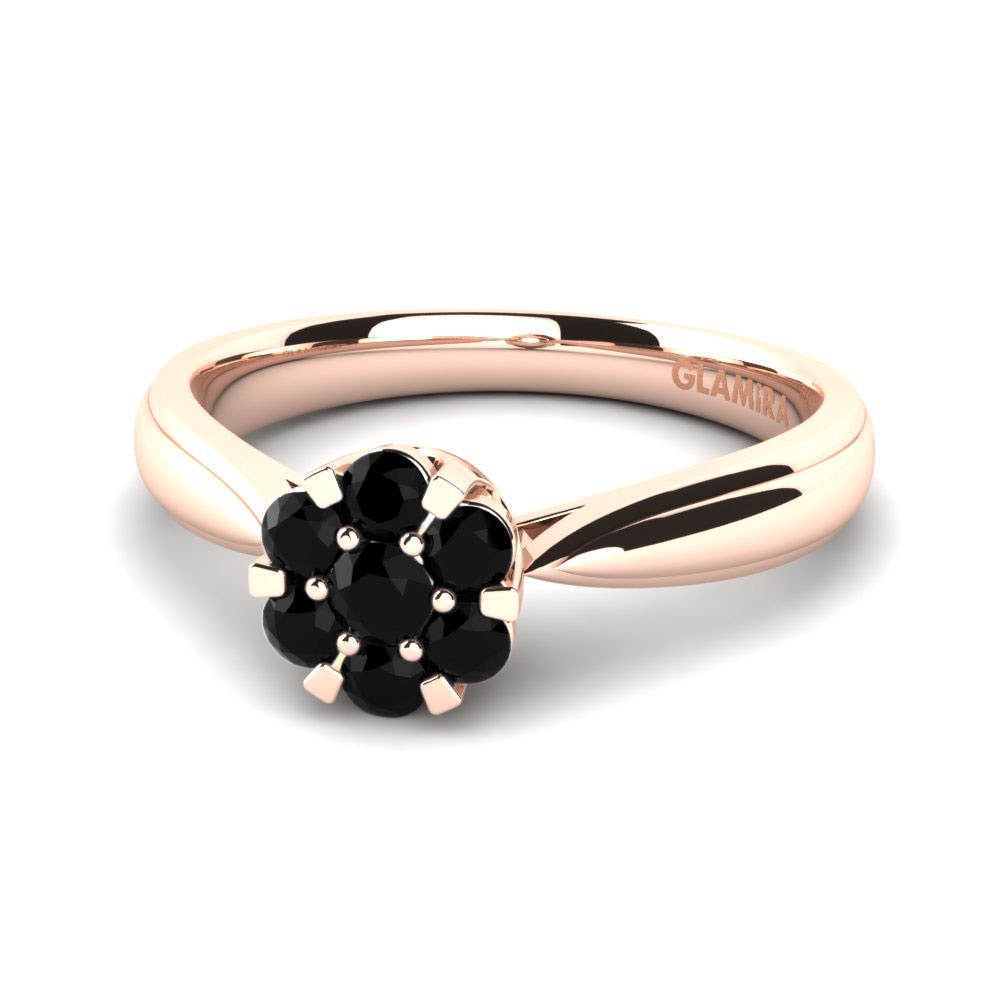 14ct Rose Gold Black Onyx Ring Venice