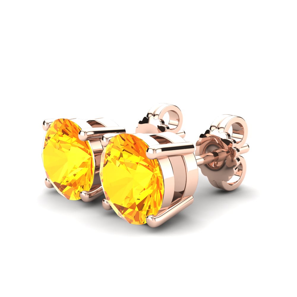 14K Rood Goud Citrien Dames Oorbellen Aveira